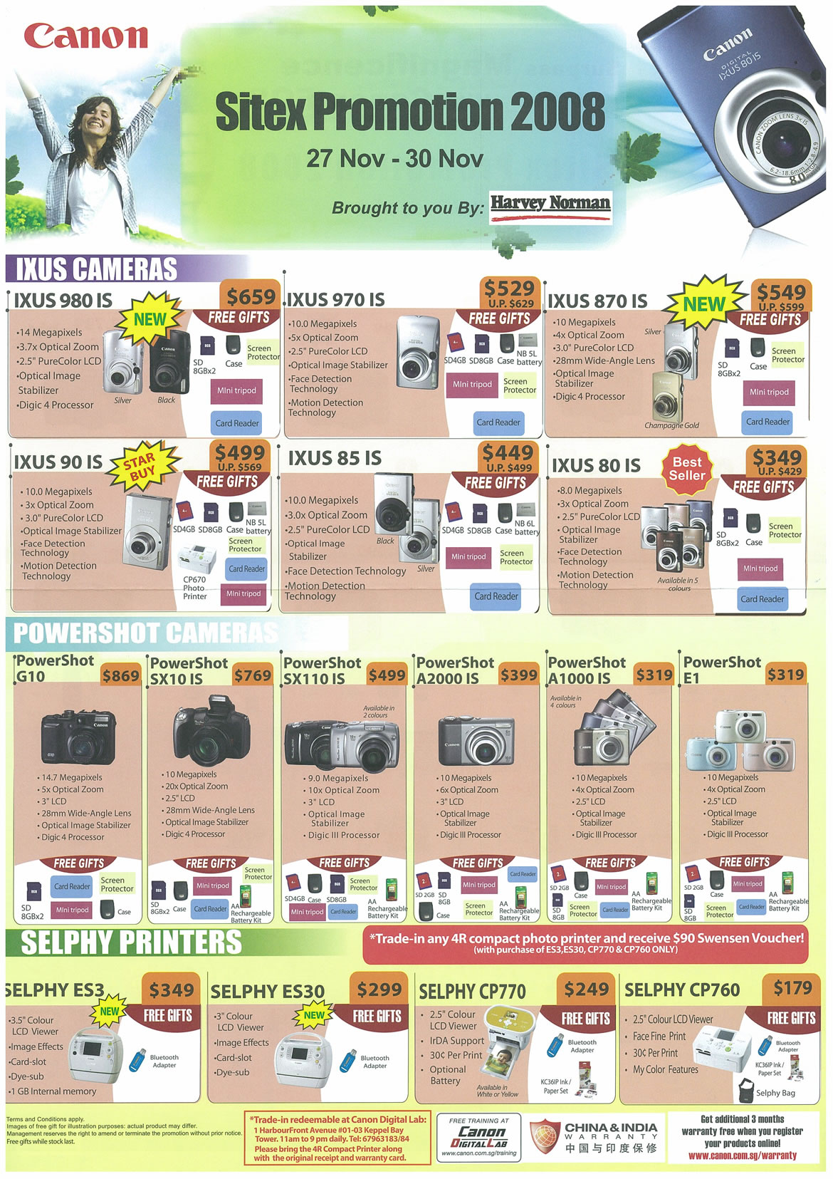 Sitex 2008 price list image brochure of Canon IXUS EOS Cameras Page 1 - Vr-zone Tclong