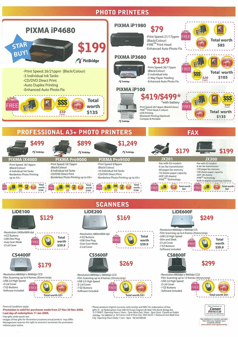 Sitex 2008 price list image brochure of Canon Printers Scanners Page 2 - Vr-zone Tclong