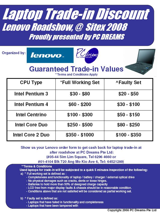 Sitex 2008 price list image brochure of Lenovo Sitex