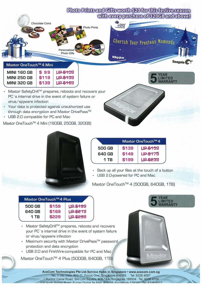 Sitex 2008 price list image brochure of Maxtor - Onetouch Vr-zone Tclong