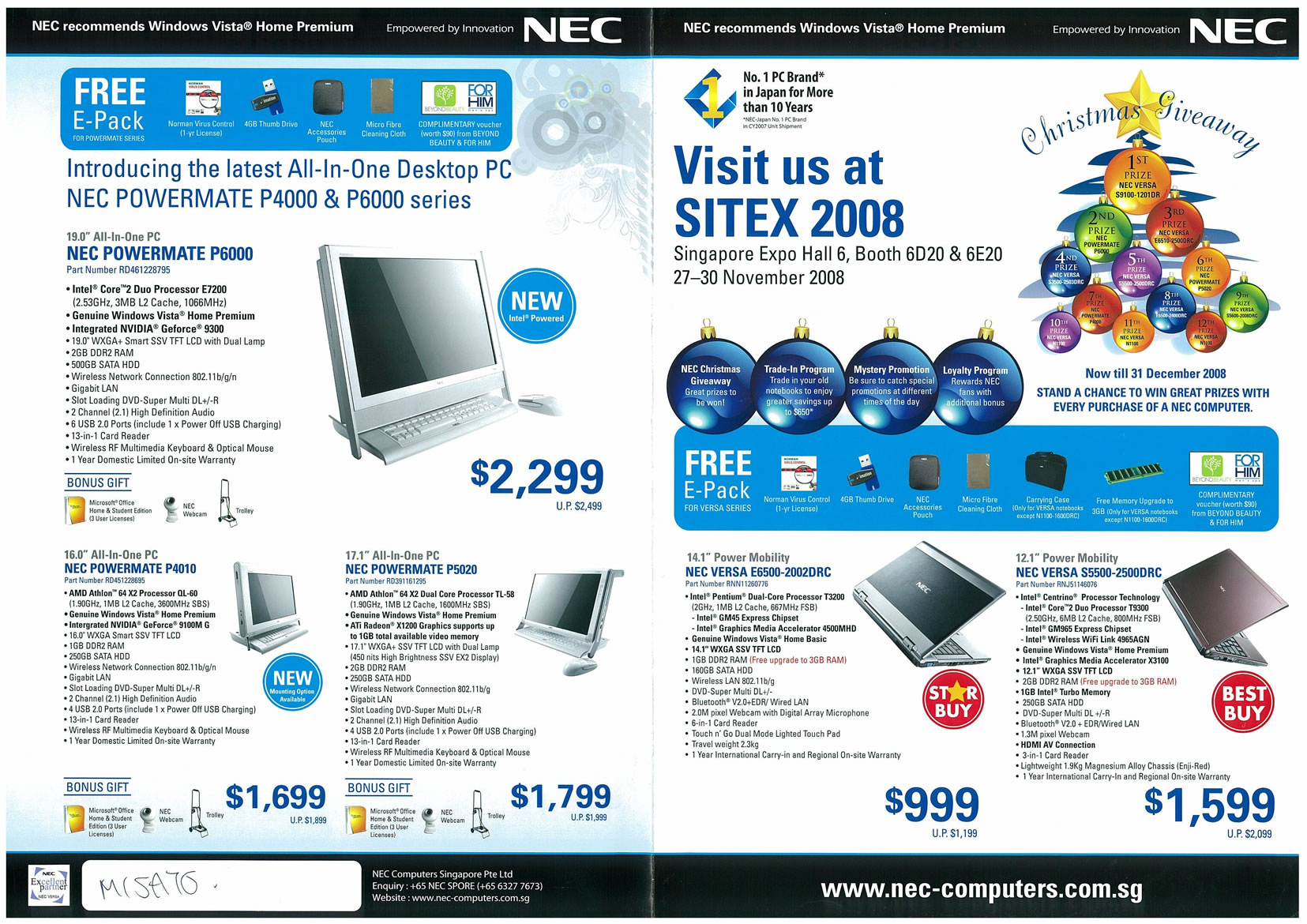 Sitex 2008 price list image brochure of NEC Notebooks Page 1 - Vr-zone Tclong