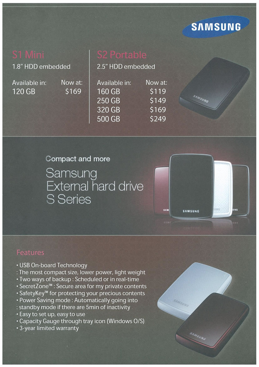 Sitex 2008 price list image brochure of Samsung External Hard Drives - Vr-zone Tclong