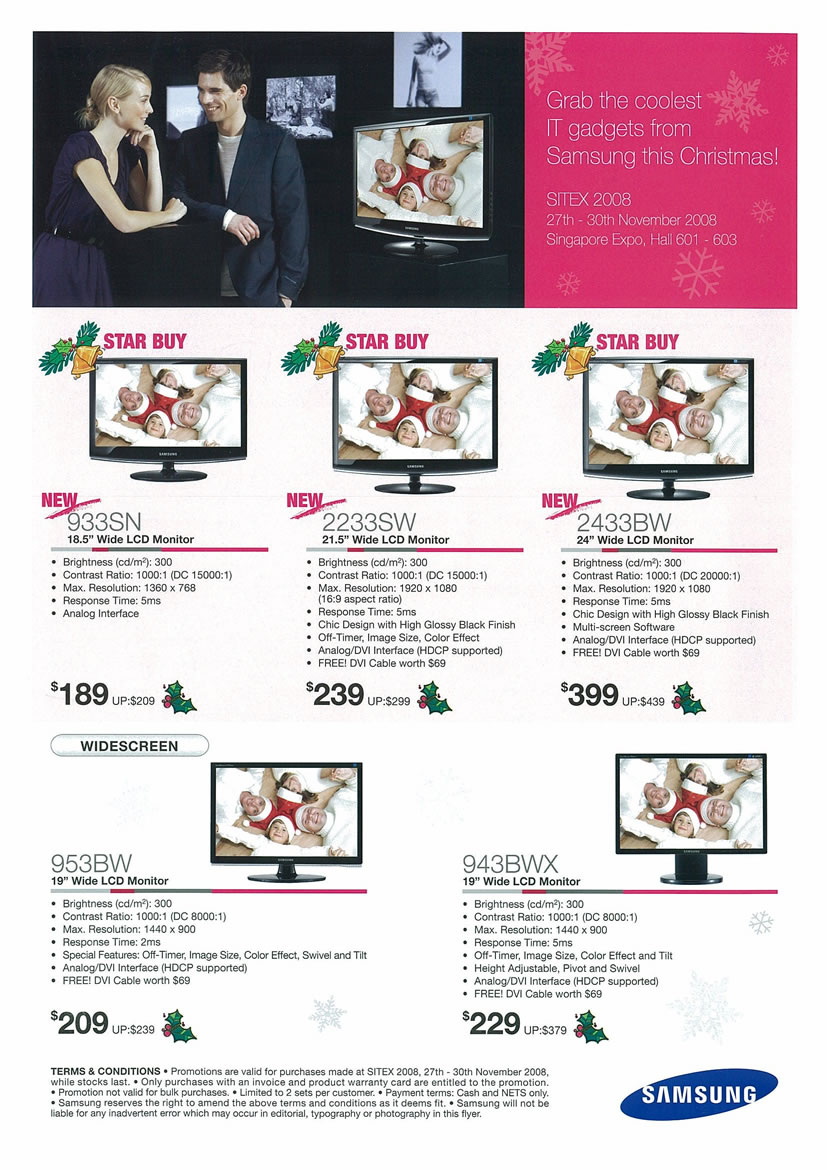 Sitex 2008 price list image brochure of Samsung LCD Monitors Page 1 - Vr-zone Tclong