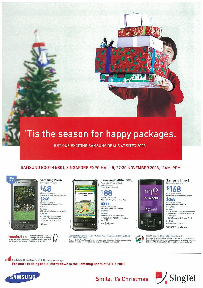Sitex 2008 price list image brochure of Samsung Mobile SingTel Page 1 - Vr-zone Tclong