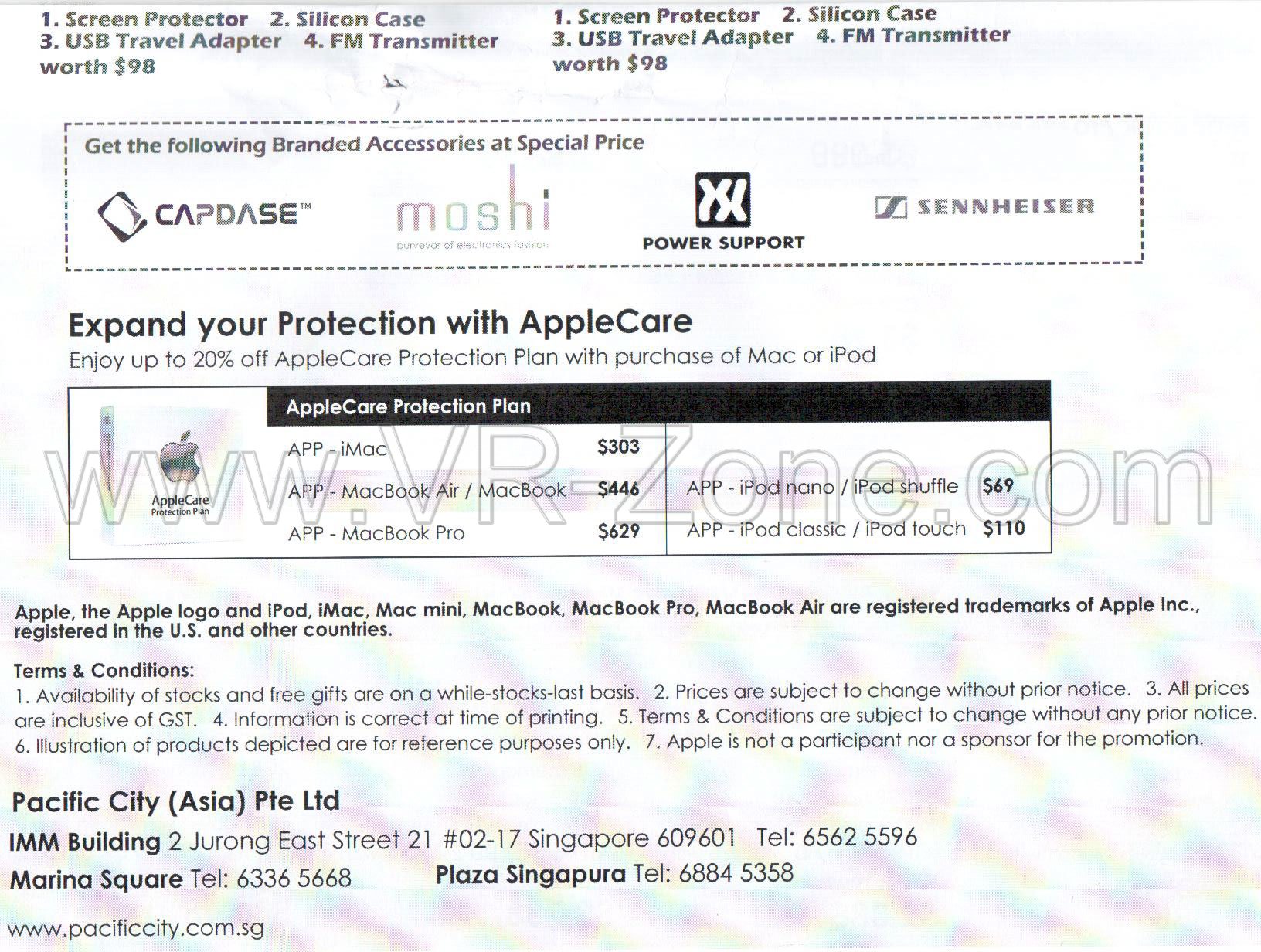 Sitex 2008 price list image brochure of Apple Care Pacific40
