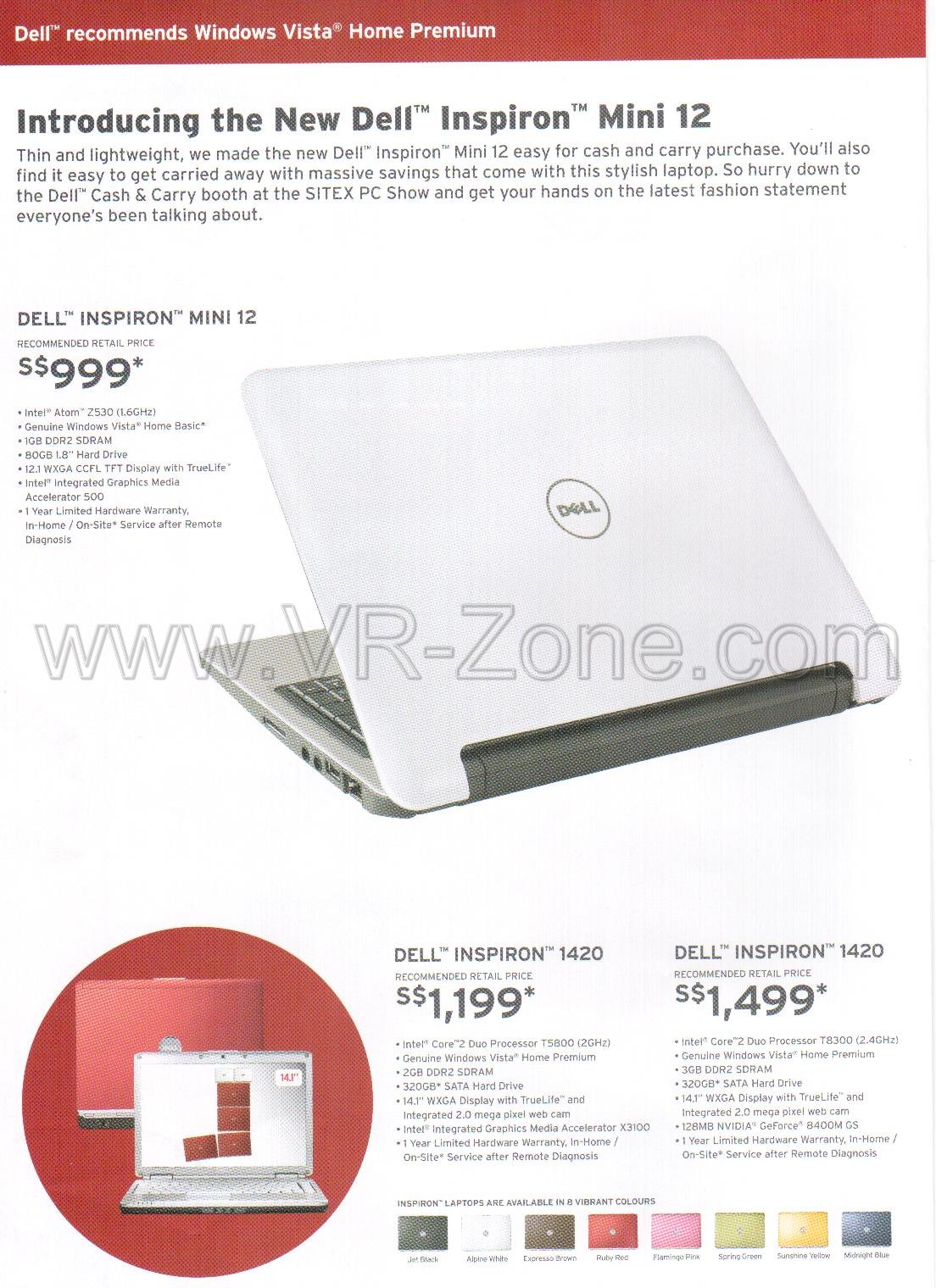 Sitex 2008 price list image brochure of Dell Inspiron Notebooks 3