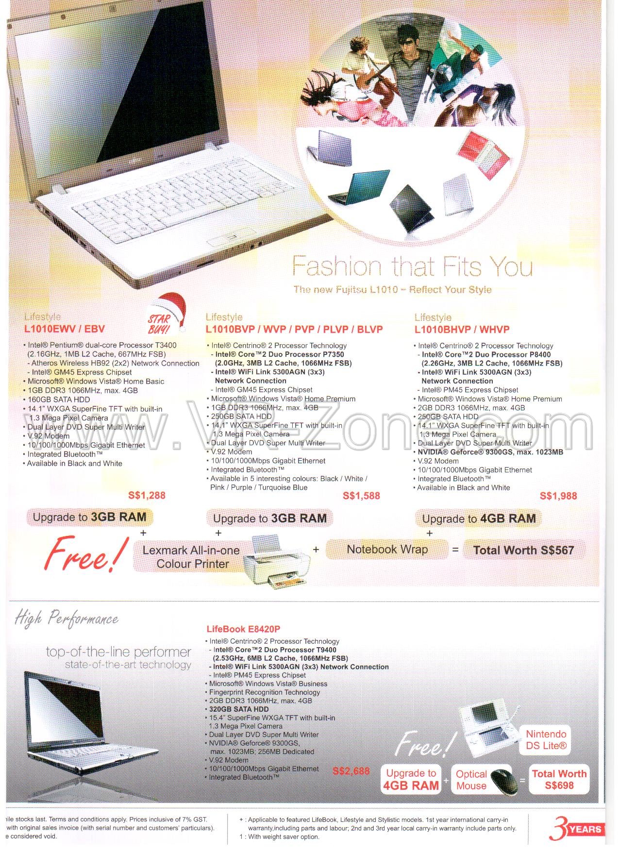 Sitex 2008 price list image brochure of Fujitsu Notebooks 5