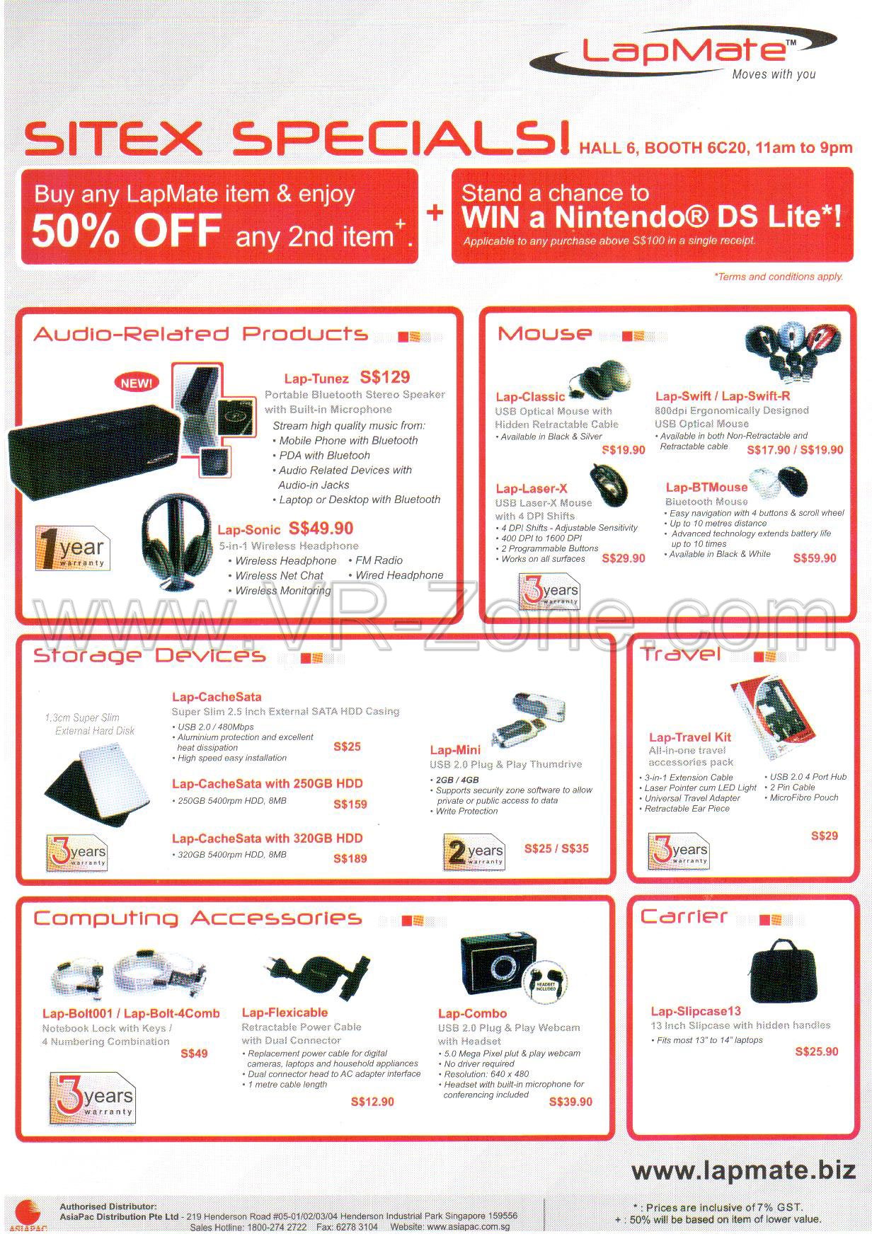 Sitex 2008 price list image brochure of Lapmate 1