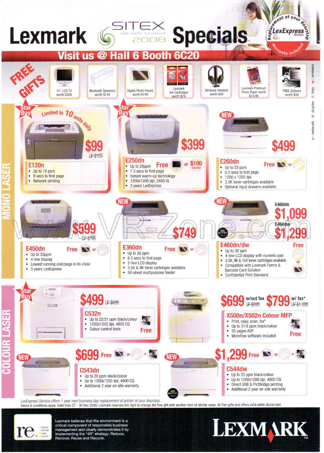 Sitex 2008 price list image brochure of Lexmark Printers 3