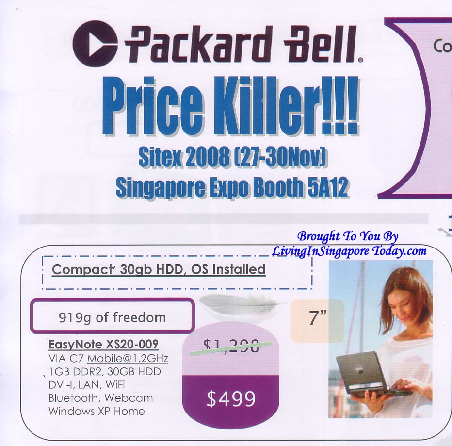 Sitex 2008 price list image brochure of Packard Bell Xs20-009