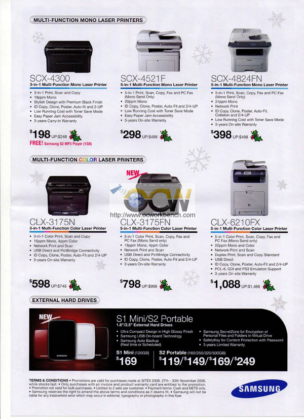 Sitex 2008 price list image brochure of Samsung Laser Printers 6