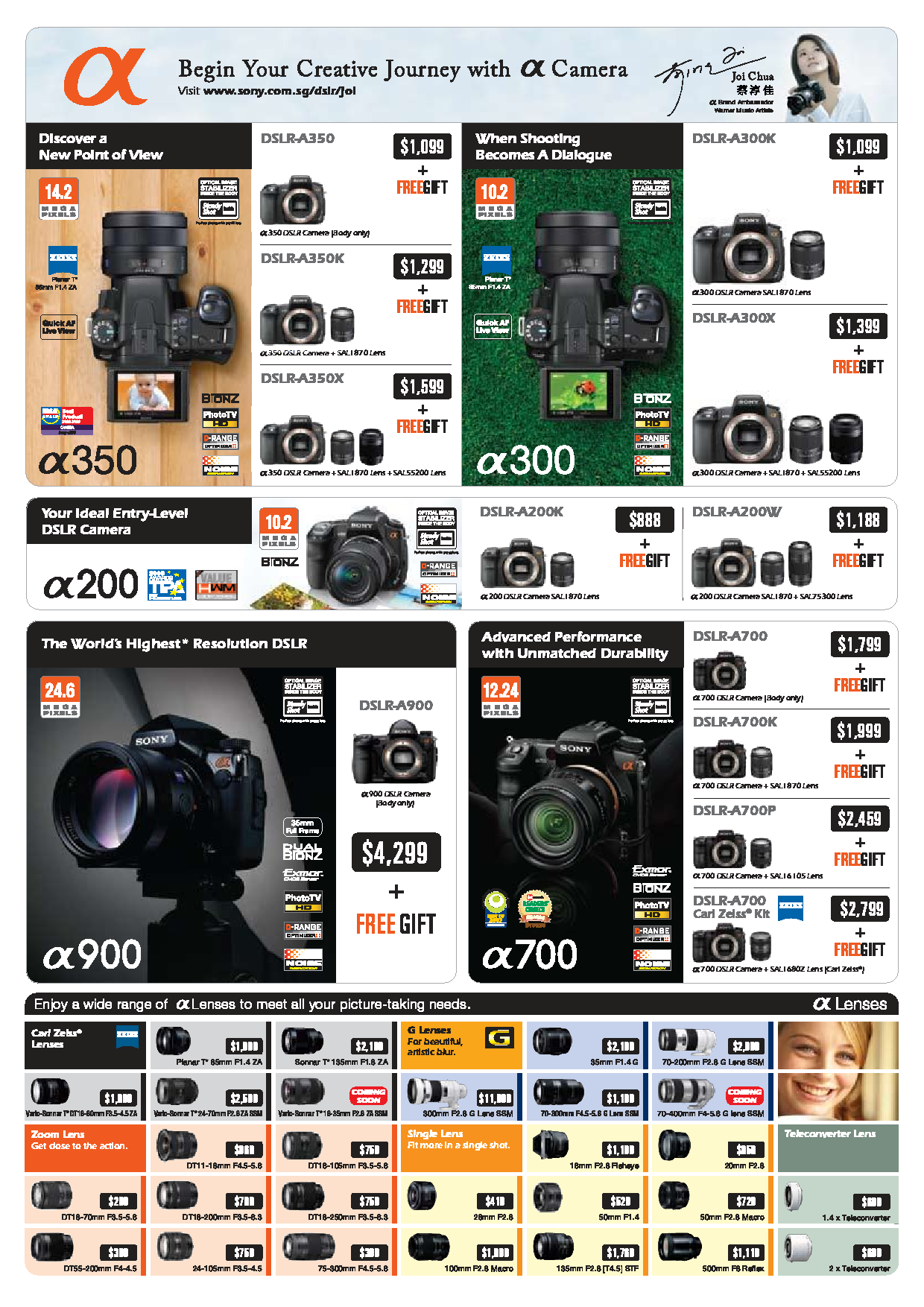 Sitex 2008 price list image brochure of Sony Dslr