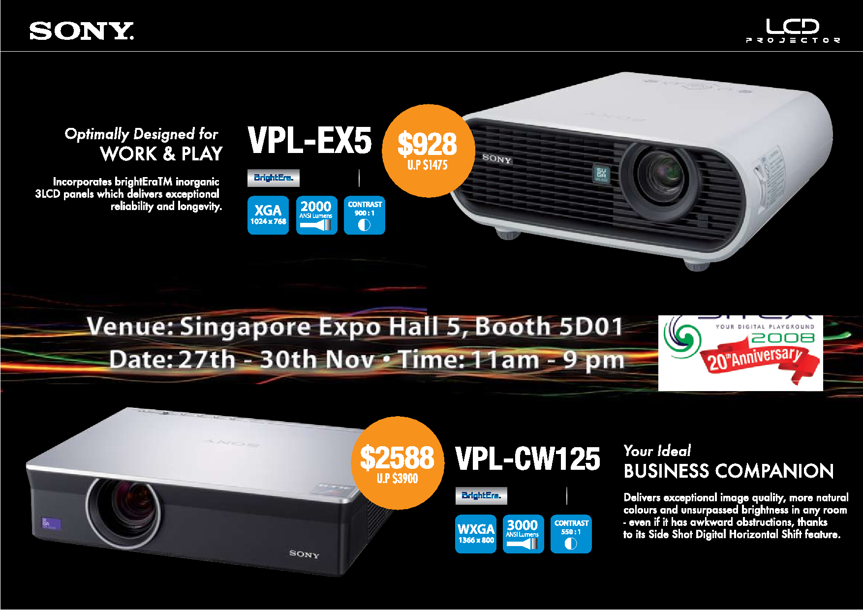 Sitex 2008 price list image brochure of Sony Projectors Bpp2