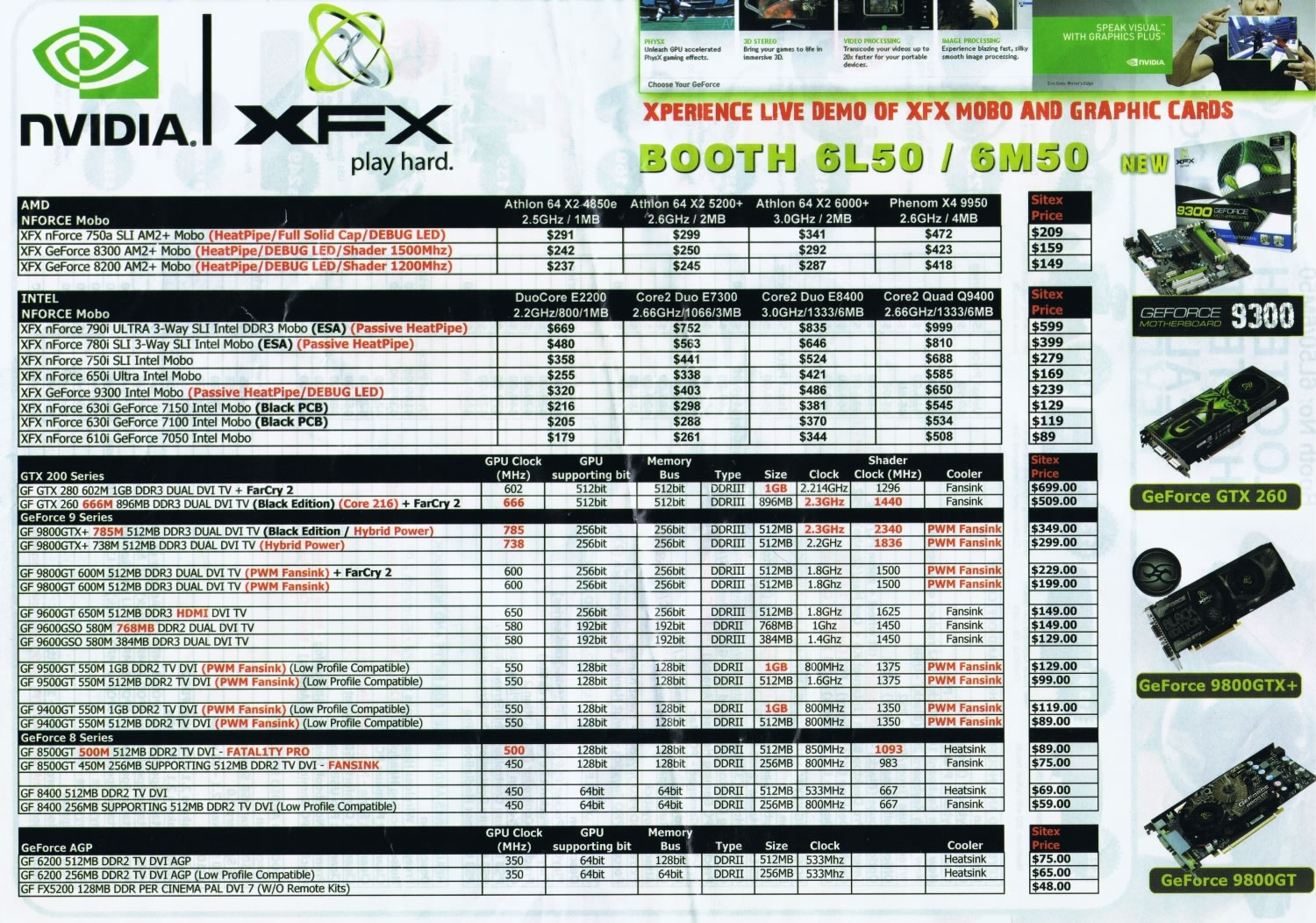 Sitex 2008 price list image brochure of Xfx 1mw2