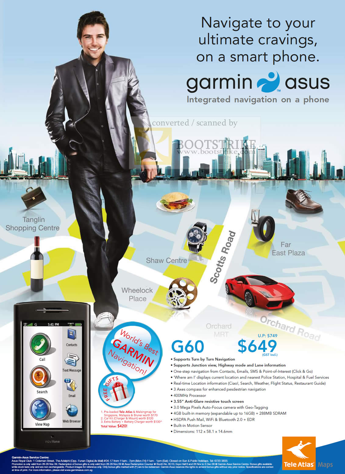 Sitex 2009 price list image brochure of ASUS Garmin G60 Navigation Phone TeleAtlas