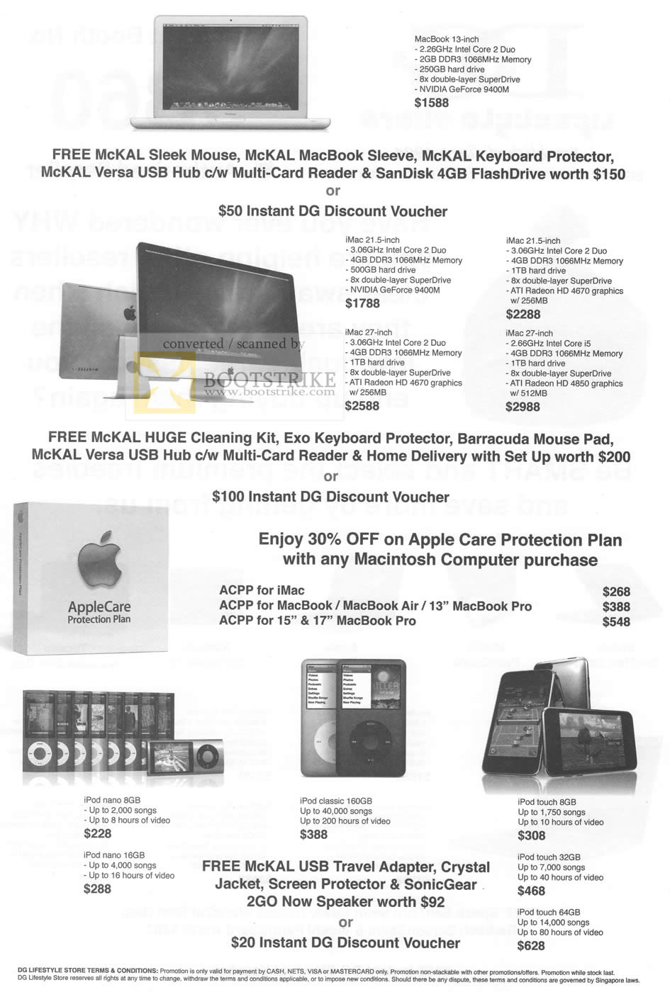 Sitex 2009 price list image brochure of Apple DG Lifestyle MacBook IMac Apple Care IPod Nano Classic Touch