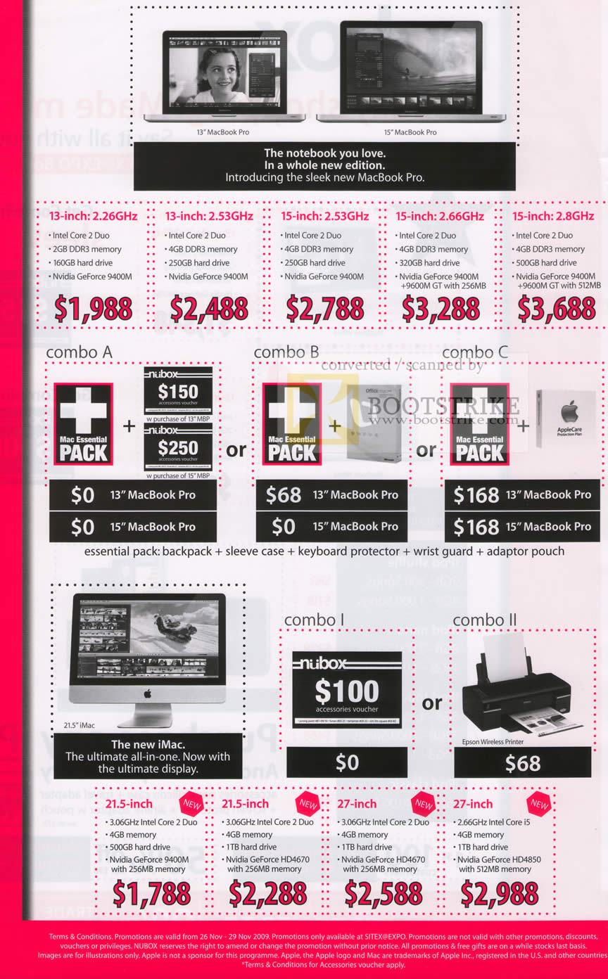 Sitex 2009 price list image brochure of Apple MacBook Pro IMac NuBox