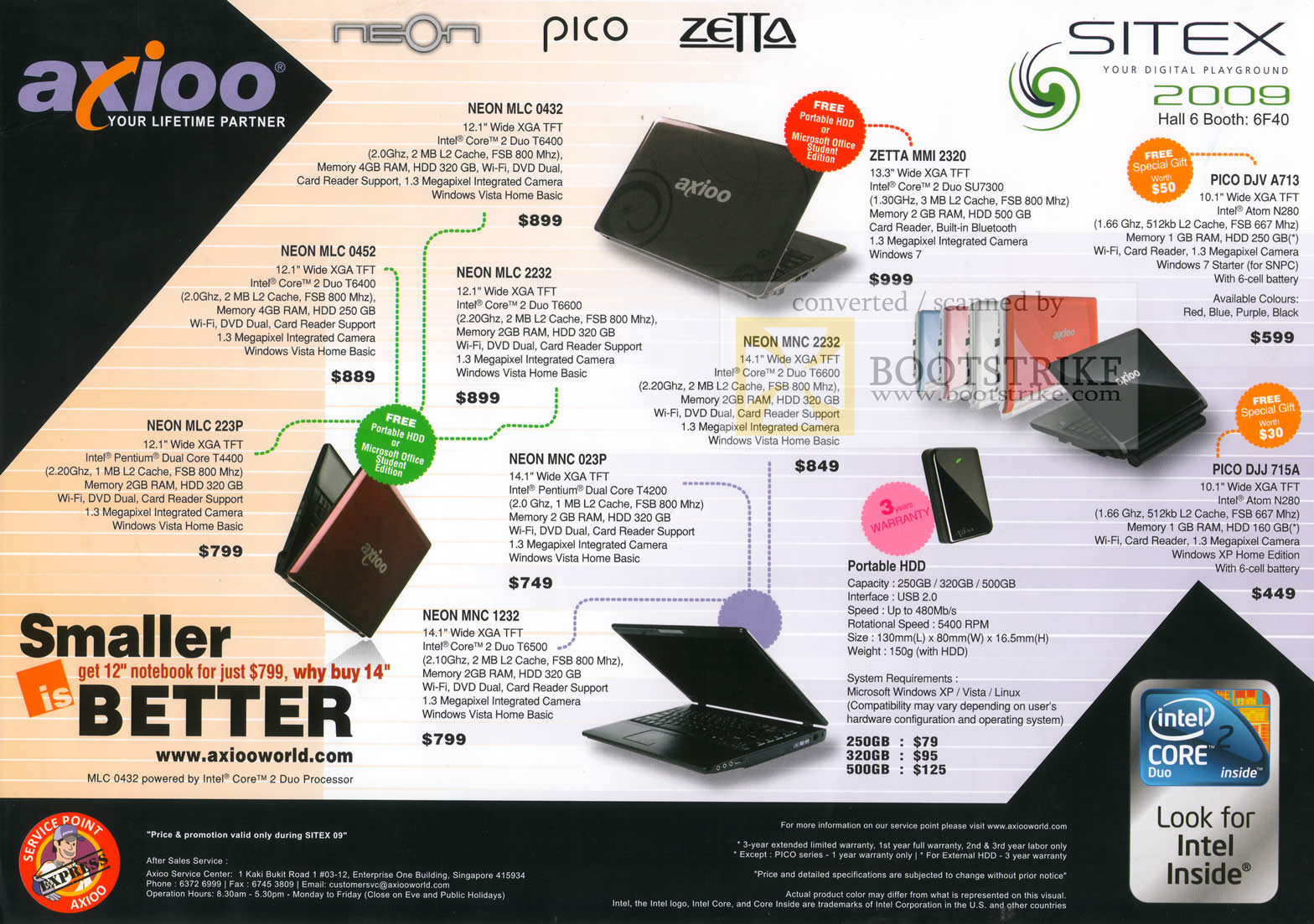Sitex 2009 price list image brochure of Axioo Neon MLC MNC Zetta MMI PICO DJV External Portable Storage Drive