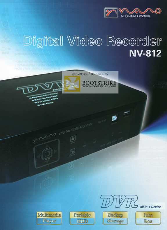 Sitex 2009 price list image brochure of DVR All In 1 Device Digital Video Recorder NV 812