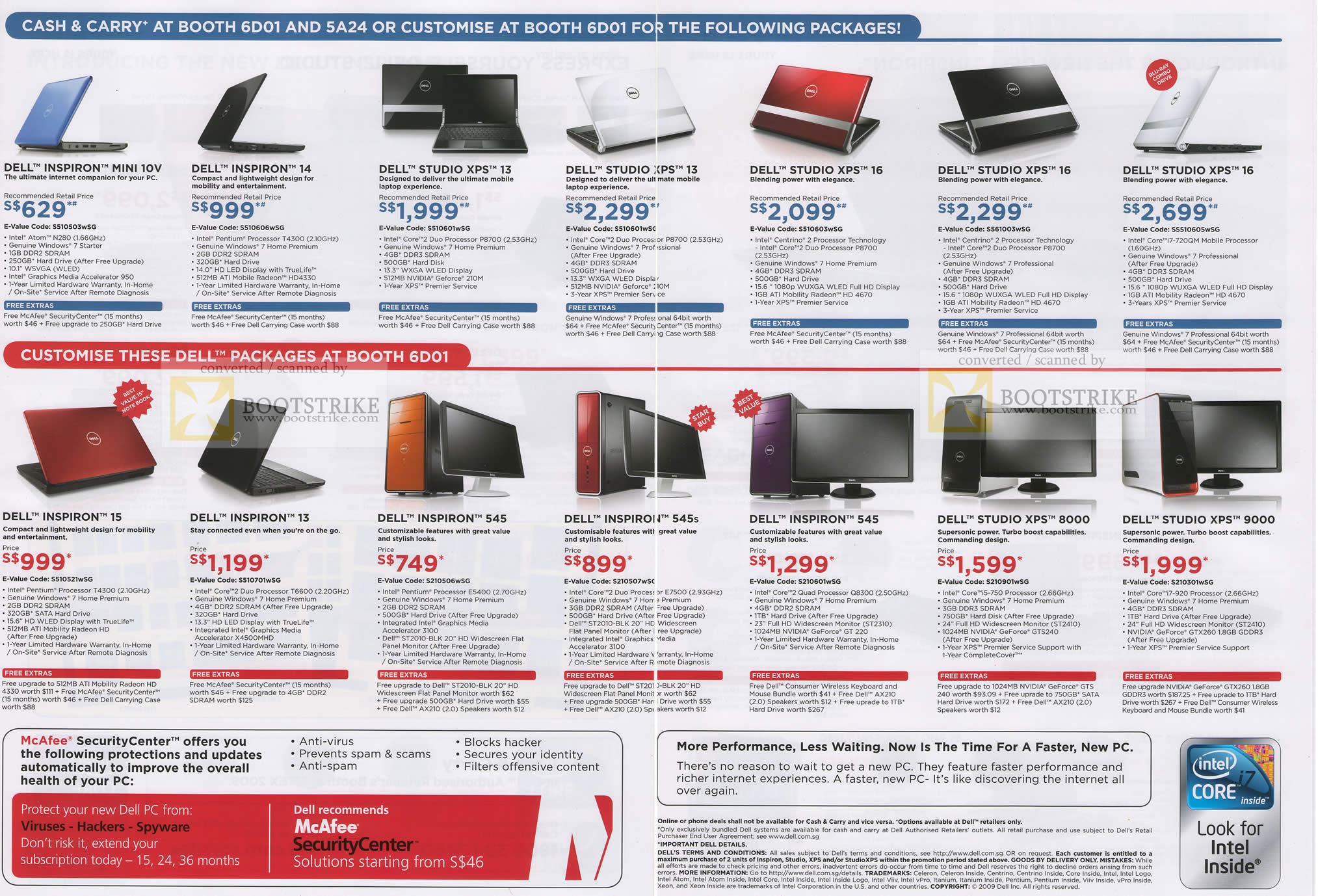 Sitex 2009 price list image brochure of Dell Inspiron Mini 10V 14 Studio XPS 13 16 Notebooks Desktop PC 8000 9000 545