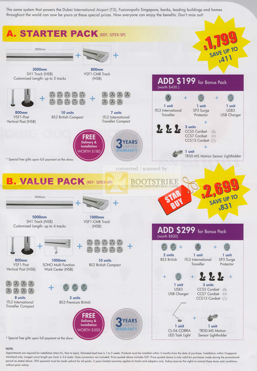 Sitex 2009 price list image brochure of Eubiq Power Outlet Starter Pack Value Pack