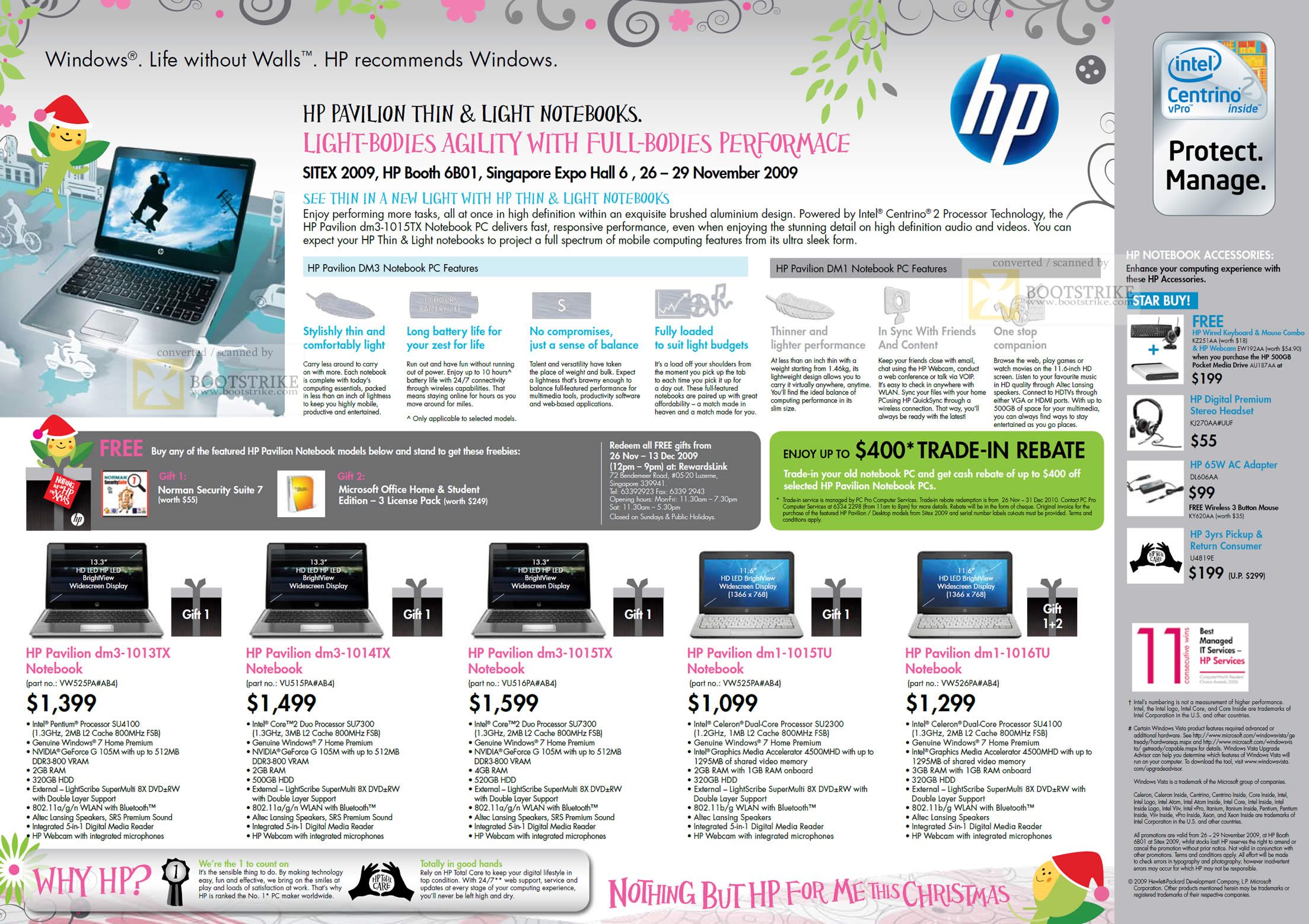 Sitex 2009 price list image brochure of HP Pavilion Notebooks Thin Light DM3 DM1