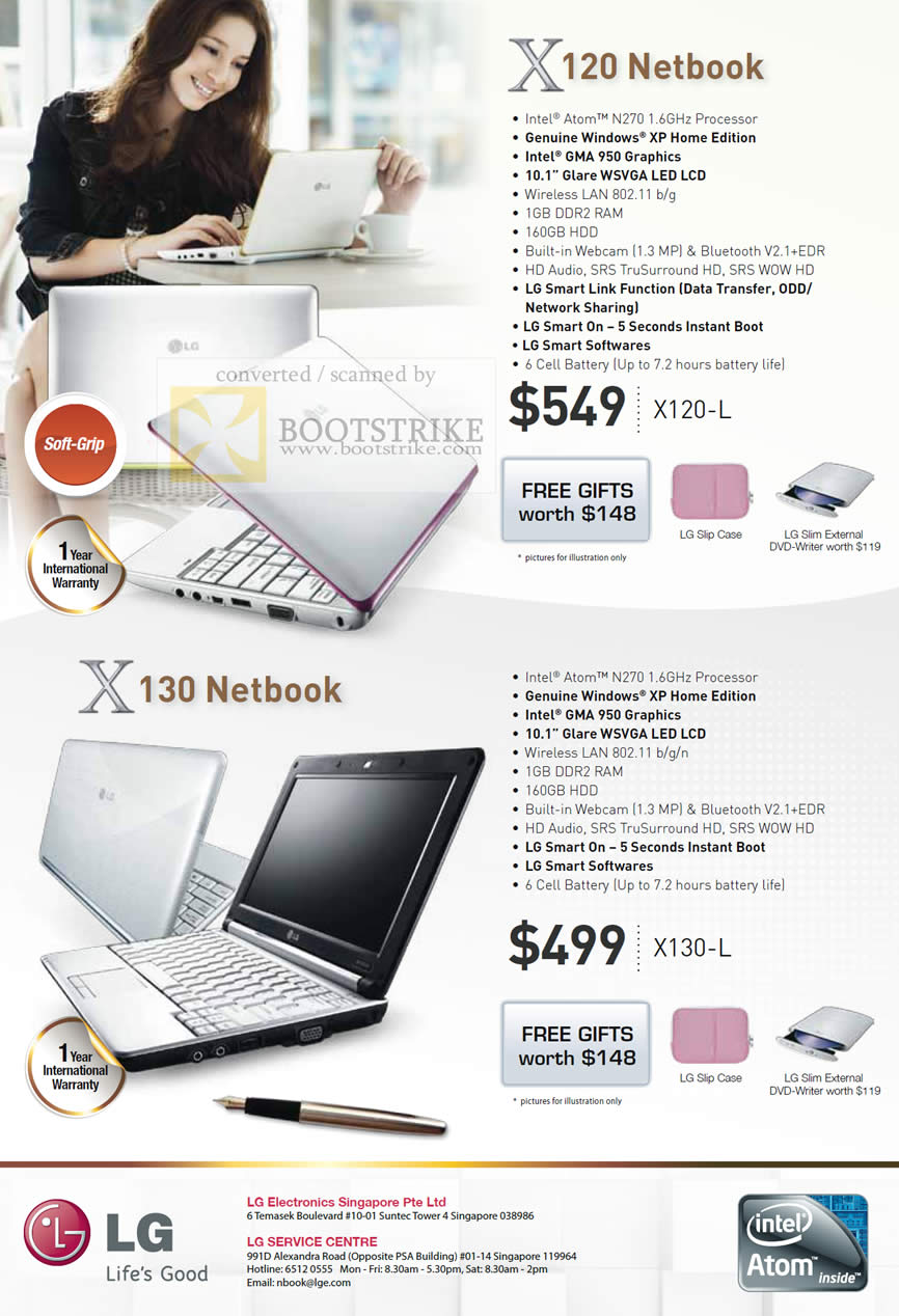 Sitex 2009 price list image brochure of LG X120 X130 Netbooks