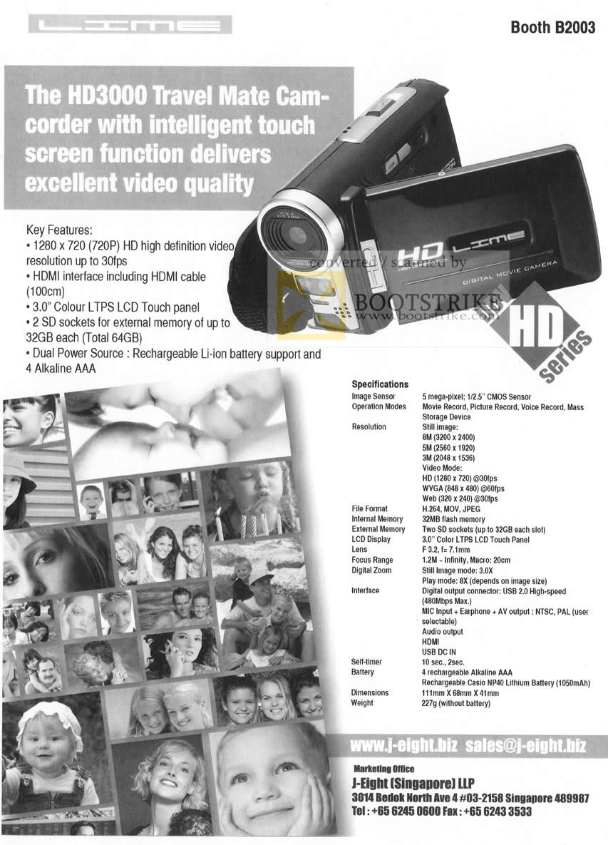 Sitex 2009 price list image brochure of Lime HD300 Travel Mate Video Camcorder