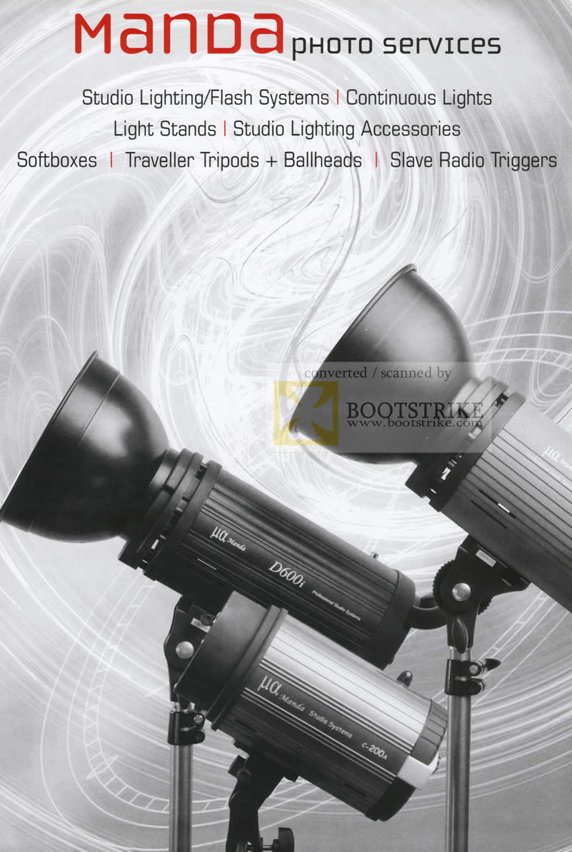 Sitex 2009 price list image brochure of Manda Photo Services Studio Lighting Flash Systems Tripod Accessories 1