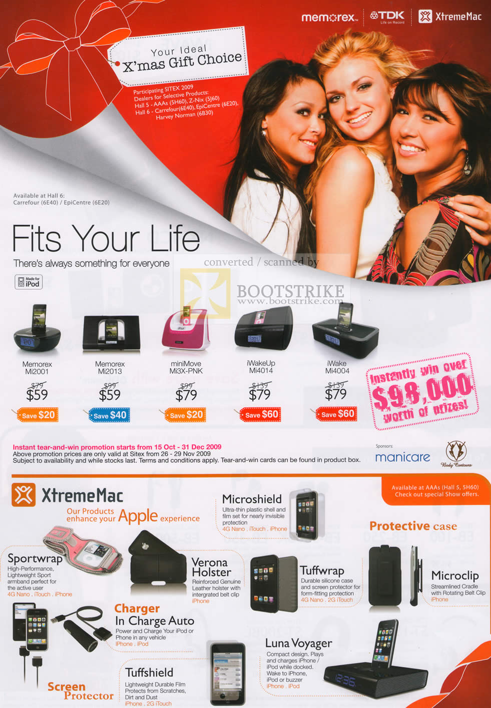 Sitex 2009 price list image brochure of Memorex IPod Accessories XtremeMac Armband Tuffwrap Charger Screen Protector