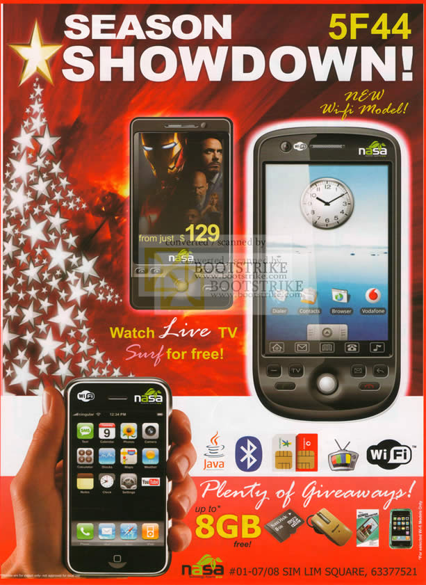 Sitex 2009 price list image brochure of Nasa Mobile Phones Live TV