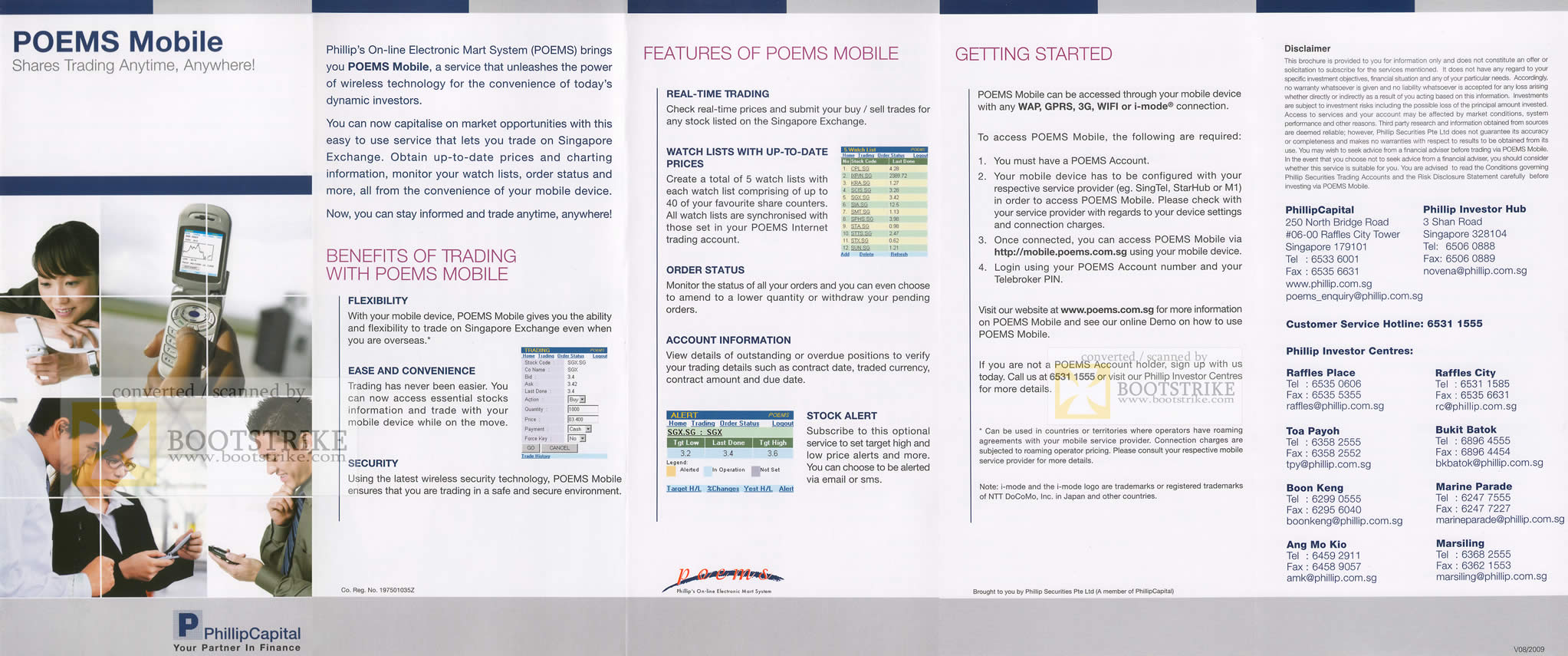 Sitex 2009 price list image brochure of POEMS Mobile Shares Trading