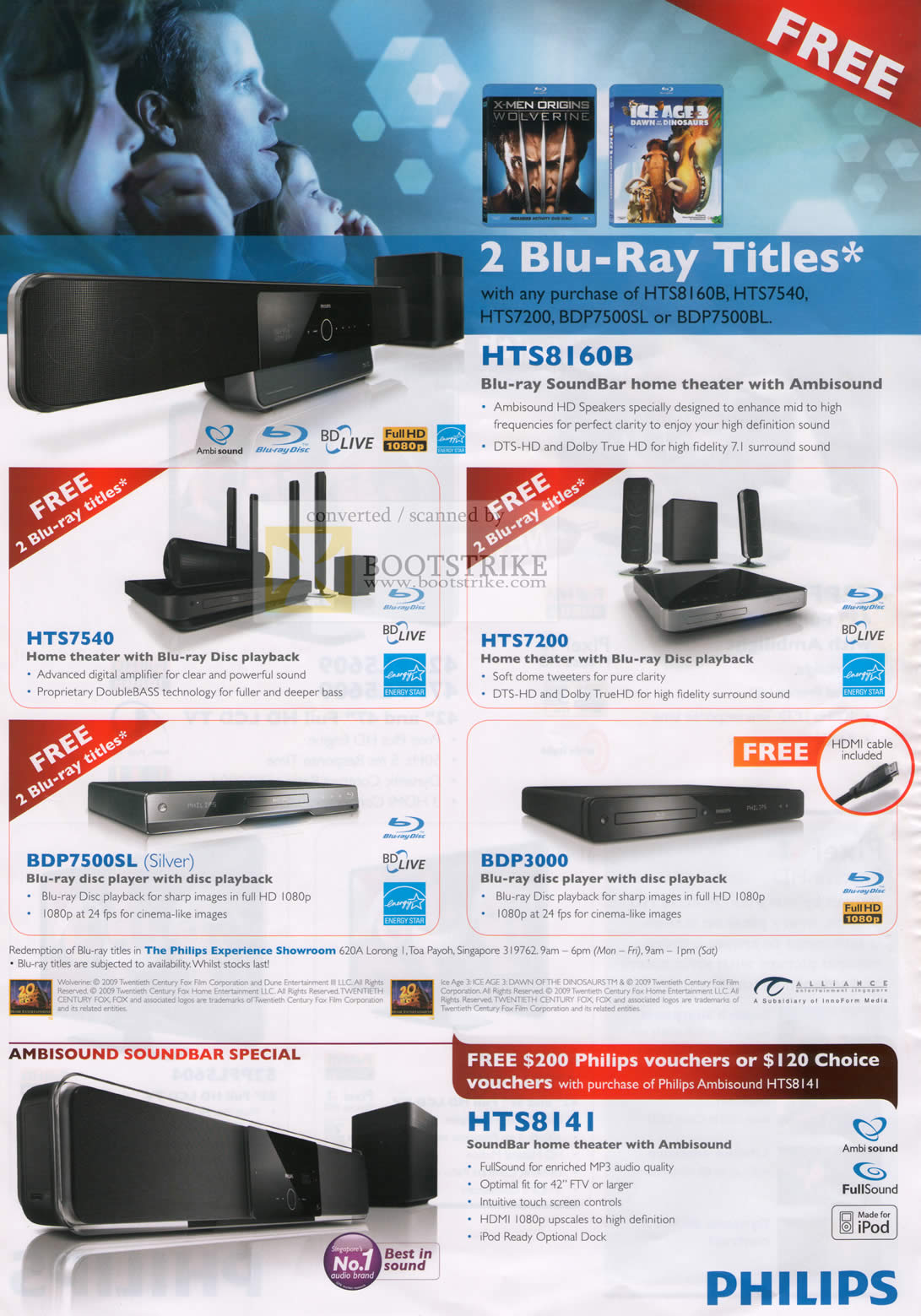 Sitex 2009 price list image brochure of Philips Home Theater HTS8160B HTS7540 HTS7200 BDP7500SL BDP3000 Blu Ray Player