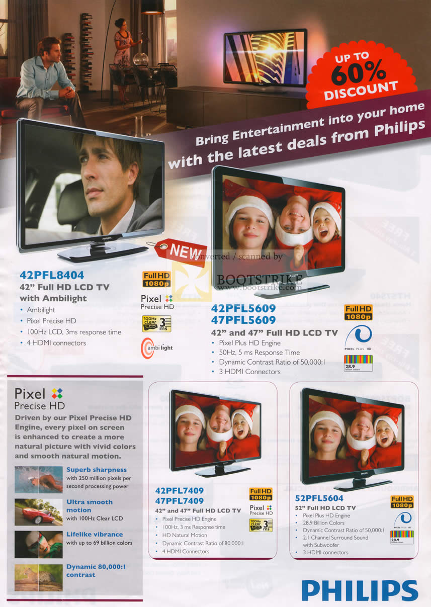 Sitex 2009 price list image brochure of Philips LCD TV 42PFL8404 42PFL5609 47PFL5609