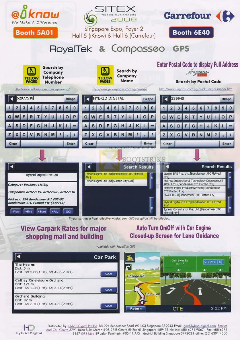 Sitex 2009 price list image brochure of RoyalTek Compasseo GPS Carrefour IKnow Hybrid Digital