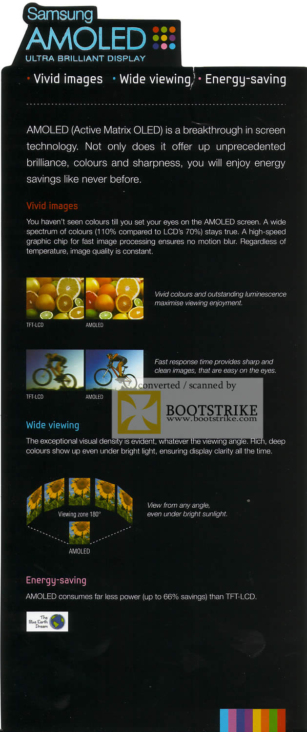 Sitex 2009 price list image brochure of Samsung AMOLED Display