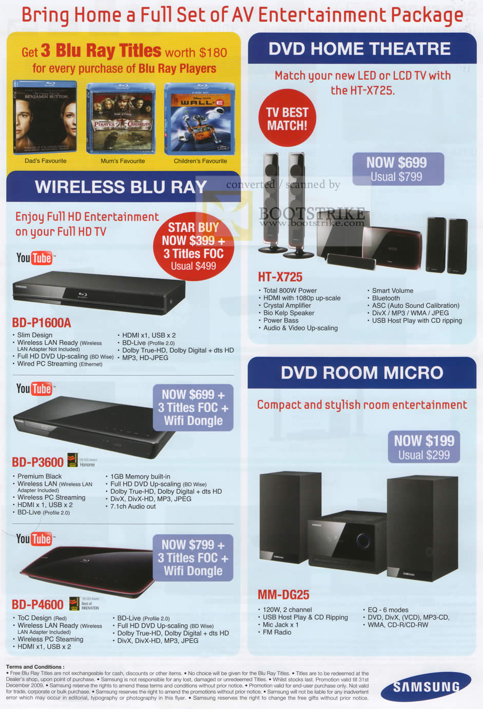 Sitex 2009 price list image brochure of Samsung DVD Home Theatre Wireless Blu Ray Room Micro Player