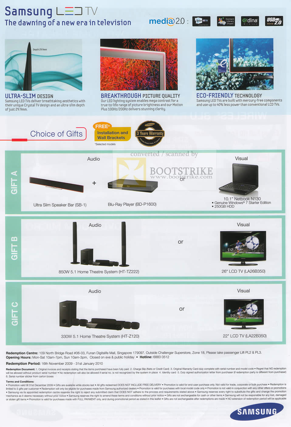 Sitex 2009 price list image brochure of Samsung LED TV Choice Of Gifts