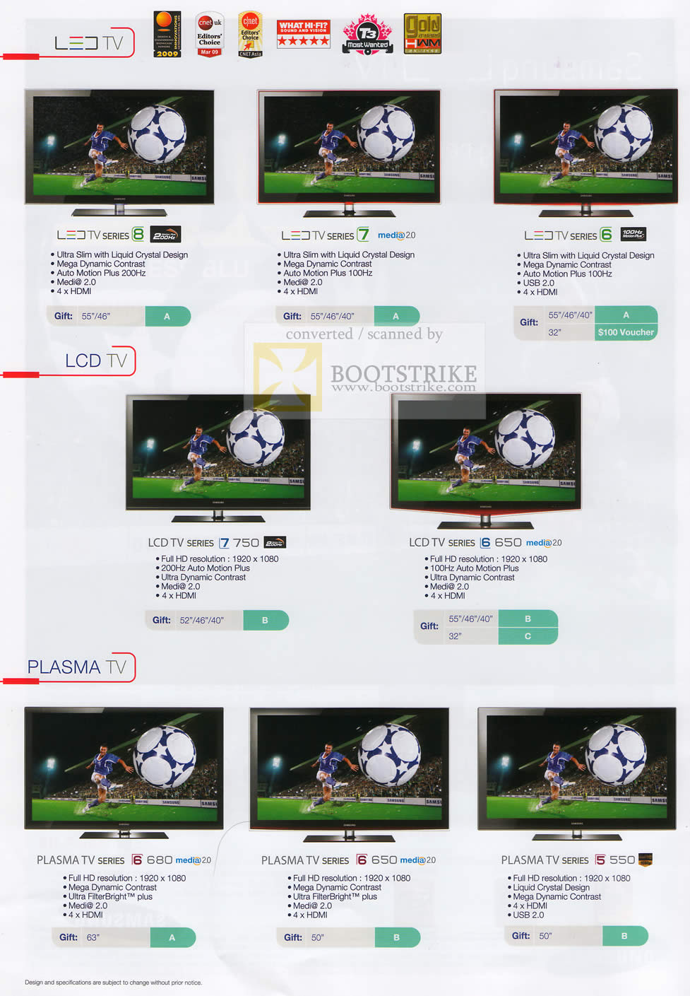 Sitex 2009 price list image brochure of Samsung LEDTV Series 8 7 6 LCD Series 7 6 Plasma TV Series 6 5