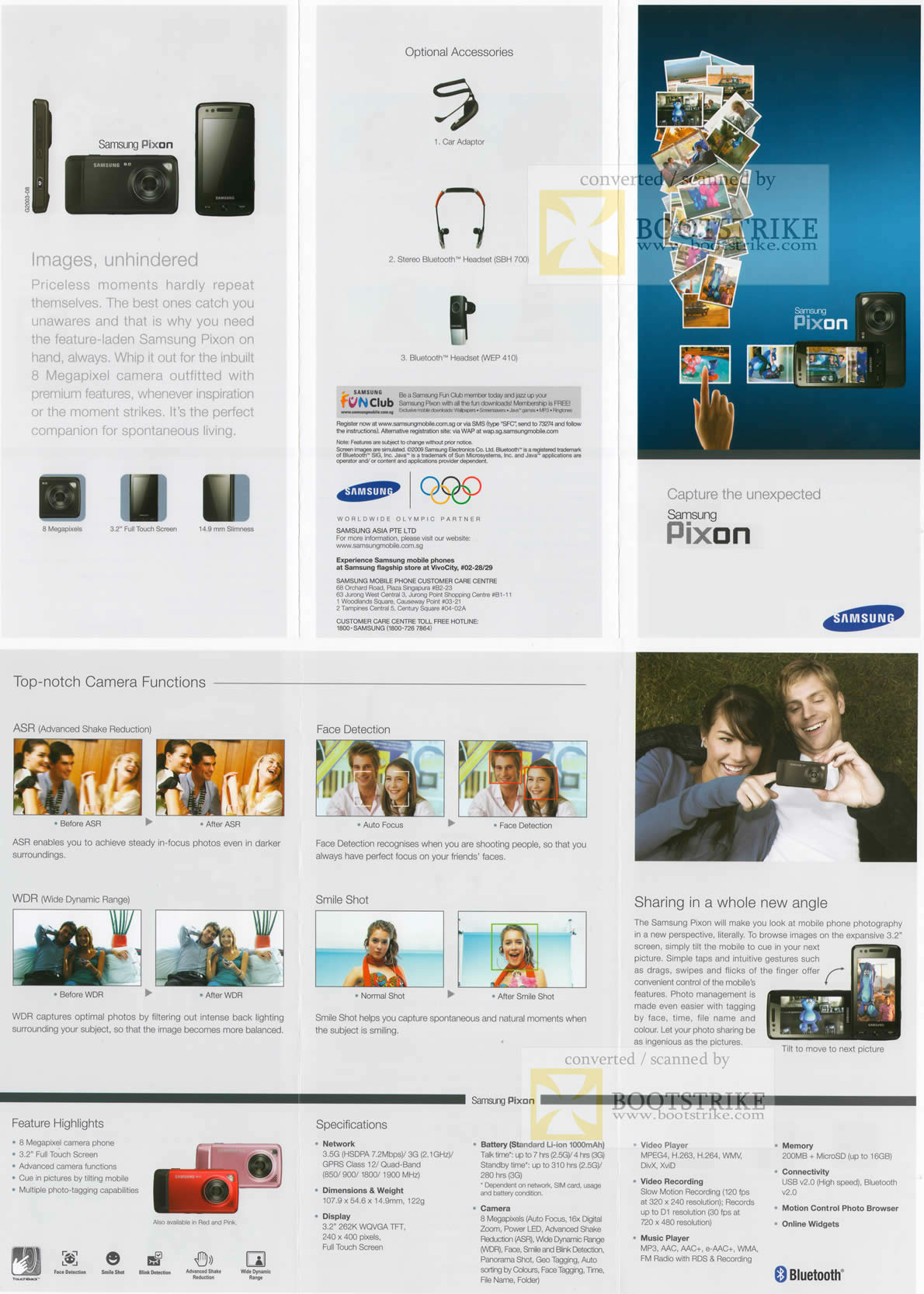 Sitex 2009 price list image brochure of Samsung Pixon Mobile Phone