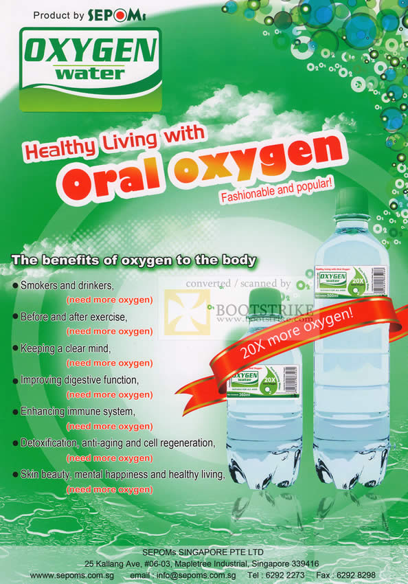 Sitex 2009 price list image brochure of Sepoms Oral Oxygen Water