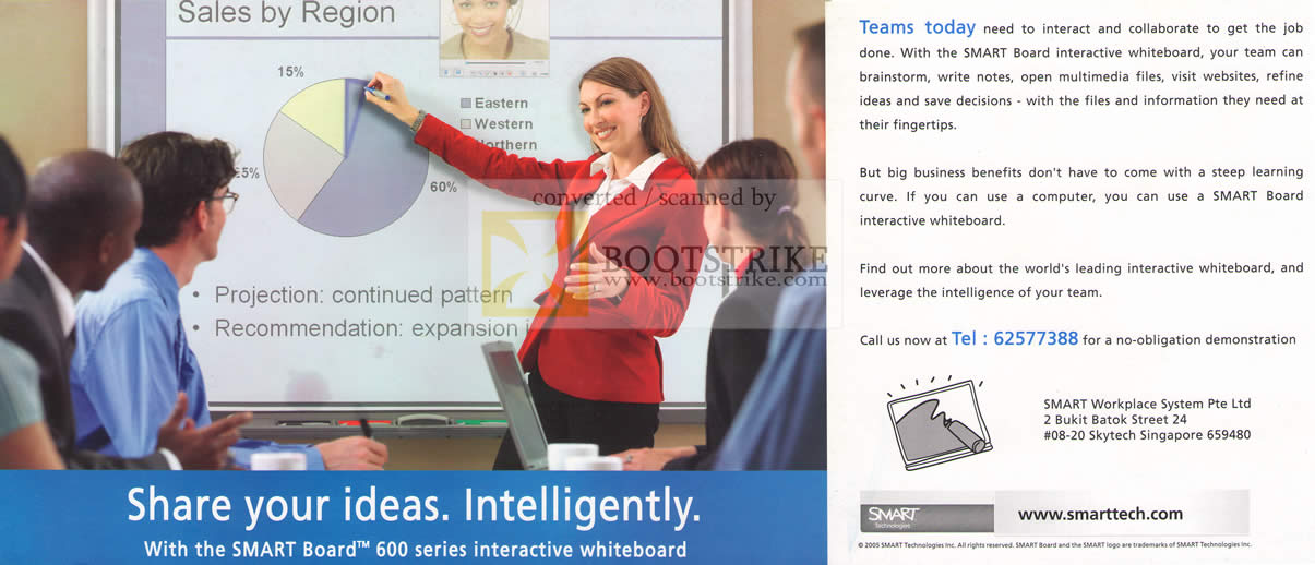 Sitex 2009 price list image brochure of Smarttech SMART Board 600 Series Interactive Whiteboard