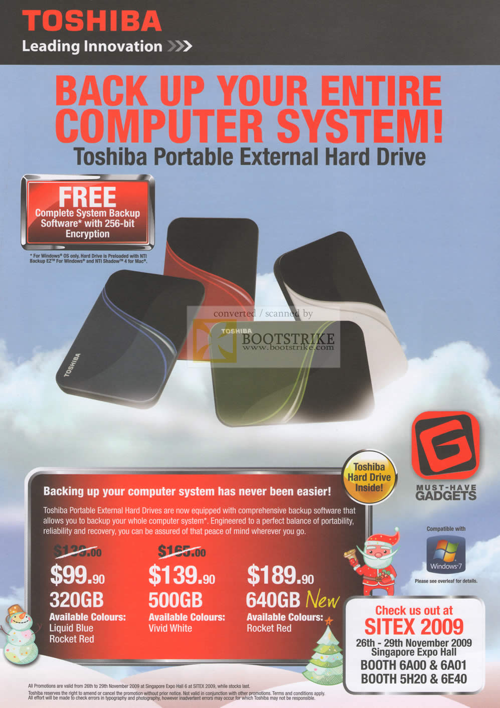 Sitex 2009 price list image brochure of Toshbia External Portable Storage Drives 2