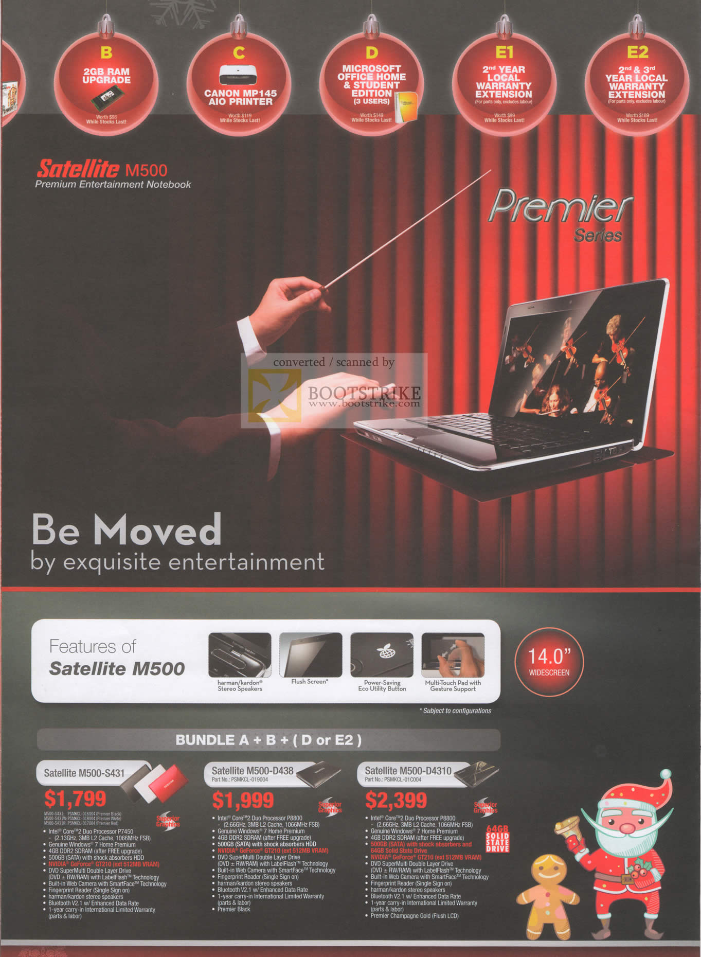 Sitex 2009 price list image brochure of Toshiba Satellite M500 S431 D438 D4310 Notebooks