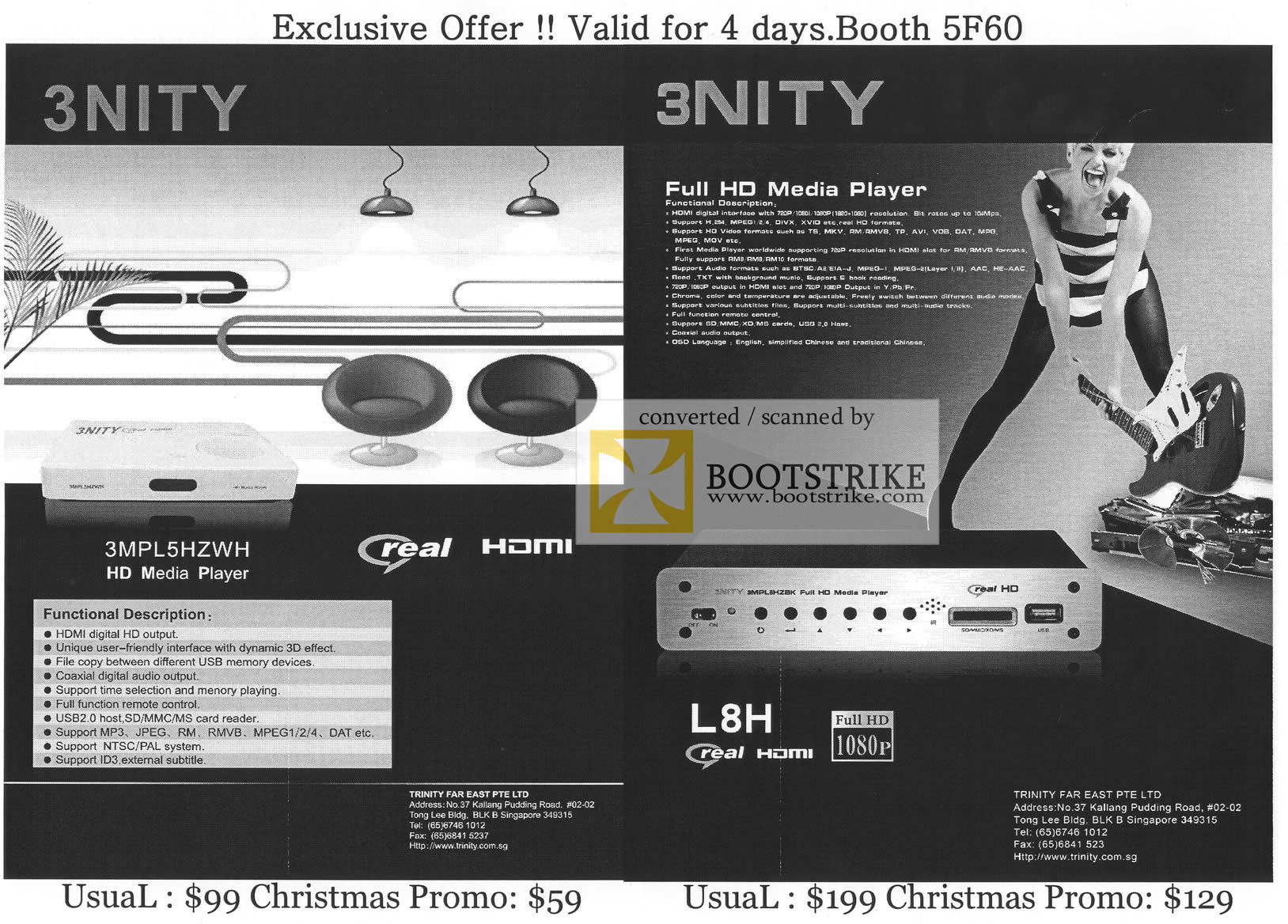 Sitex 2009 price list image brochure of Trinity 3nity Media Player 3MPL5HZWH L8H