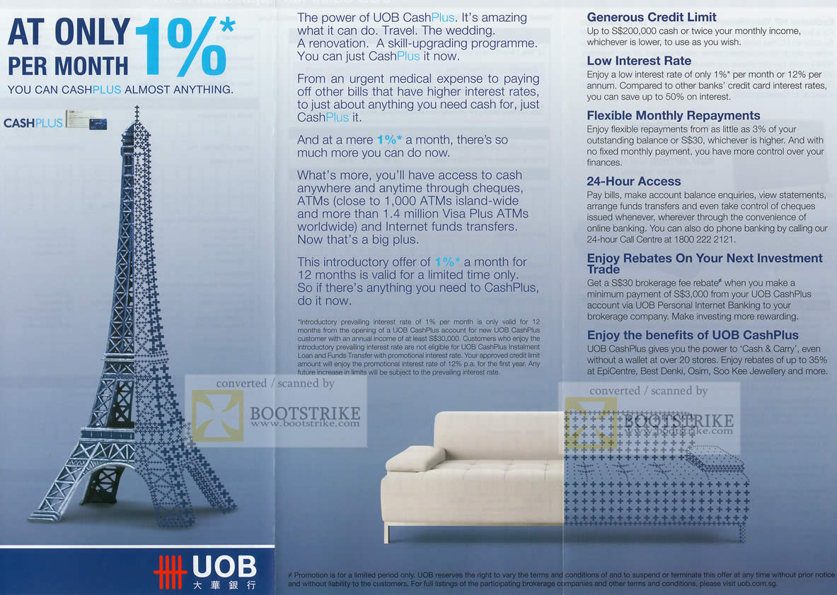 Sitex 2009 price list image brochure of UOB CashPlus Credit