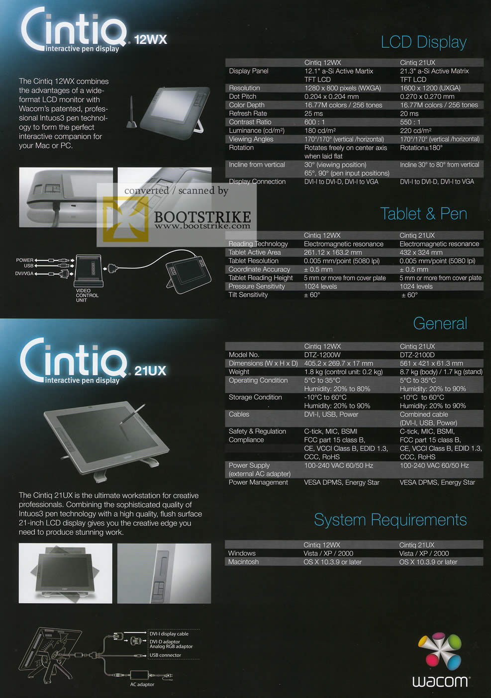 Sitex 2009 price list image brochure of Wacom Cintiq 12WX Interactive Pen Display 21UX 4