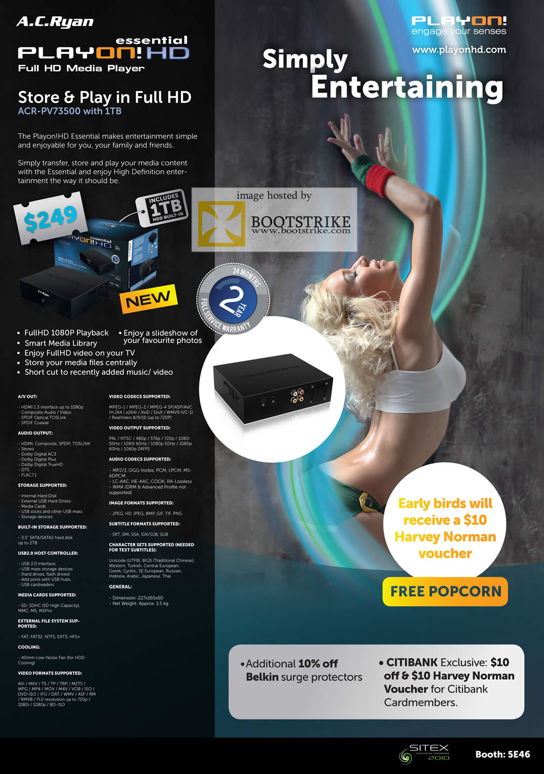 Sitex 2010 price list image brochure of AC Ryan Play On HD Media Player ACR PV73500