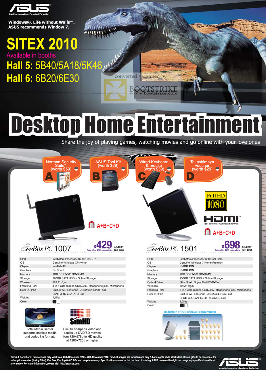 Sitex 2010 price list image brochure of ASUS EeeBox PC 1007 1501