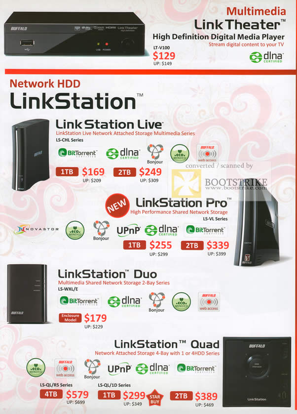 Sitex 2010 price list image brochure of Buffalo NAS LinkStation Live Duo External Storage Quad